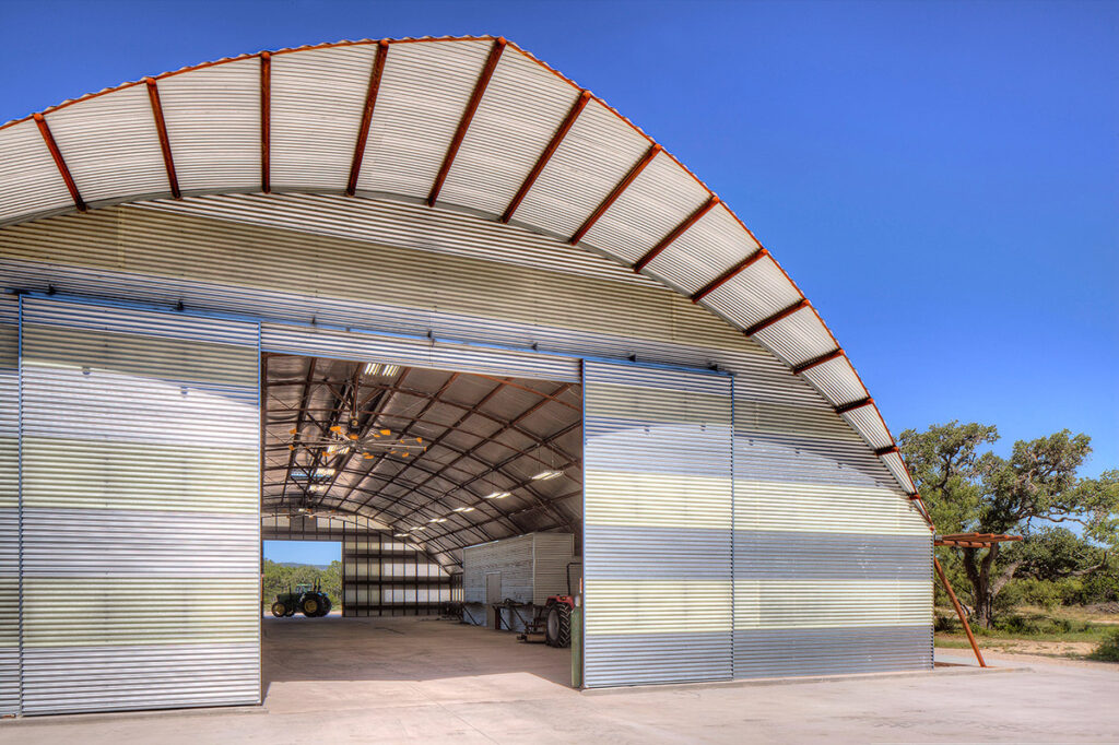 Exterior of Equipment Sombrillo project with doors open