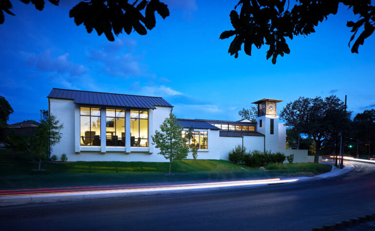 Exterior of Terrell Hills project at night